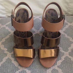 Sam Edelman Heels in Bronze/Saddle Leather - 7M